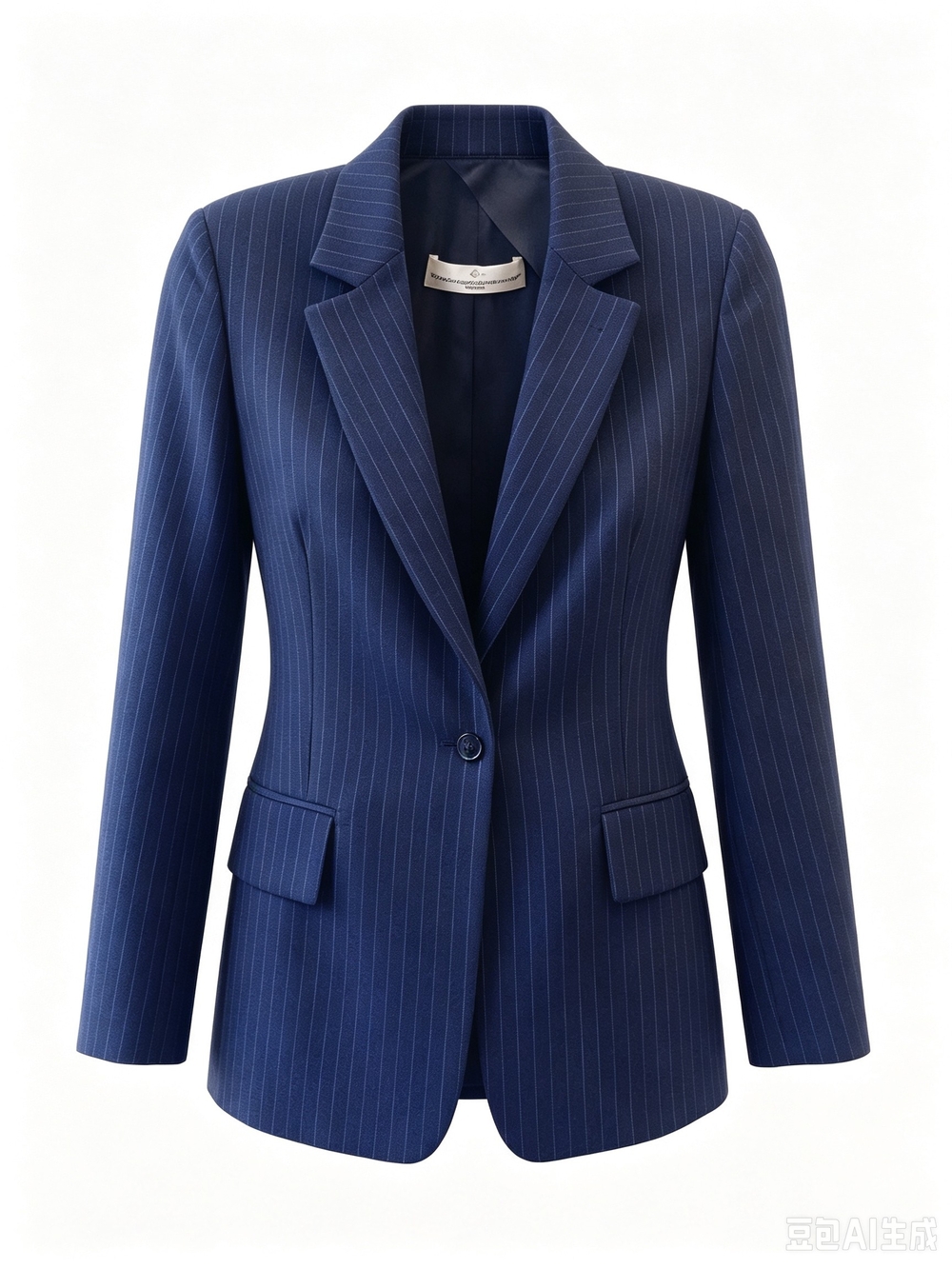 Golden Goose Navy Pinstripe Single-Button Blazer